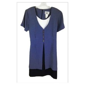 DBY Ltd Blue Layered Dress Sz 13